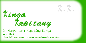 kinga kapitany business card
